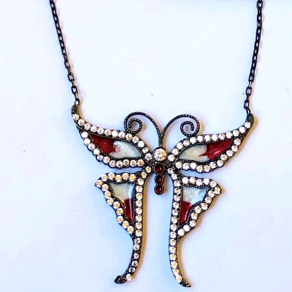 Jewelry - Butterfly 925 silver black rhodium necklace